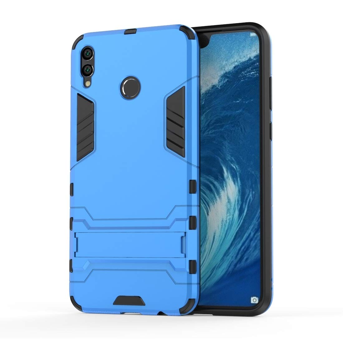LIYONG Phone Case Cover Shockproof PC + TPU Case for Huawei Honor 8X Max, with Holder Bags Sleeves (Color : Blue)