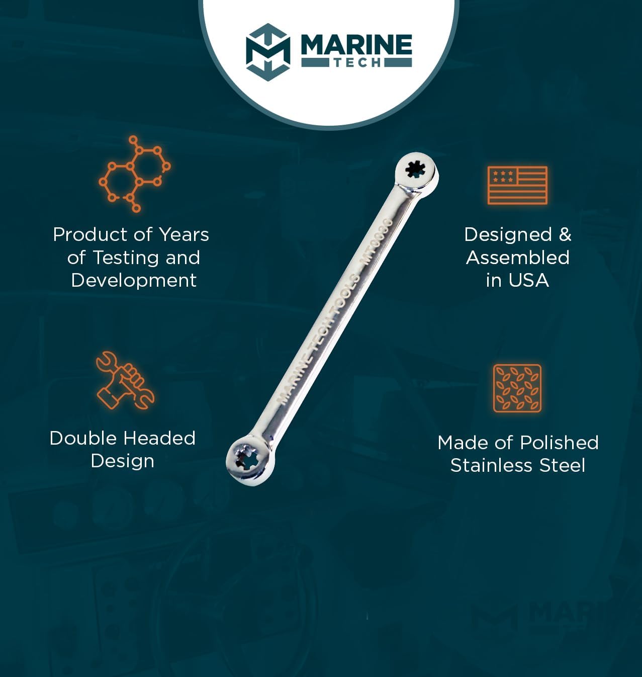 Marine Tech Tools Shift Shaft Wrench, Fits Mercury, Suzuki, and Yamaha 100HP+ Outboards, Precision Outboard Shift Shaft Tool for Mercury & Yamaha Engines