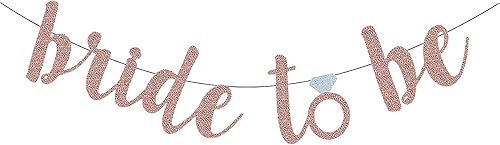 Saliyaa Bandera de oro rosa de la despedida de soltera brillante oro rosa novia a ser bandera para compromiso boda nupcial fiesta fiesta