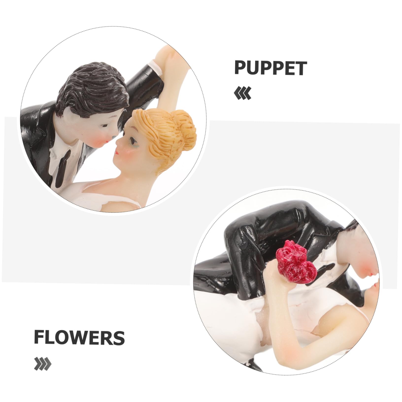 BESPORTBLE 2 Pezzi Cake Topper Sposini per Decorazione Torte Nuziali Leggero e per Matrimoni e Design e Finitura