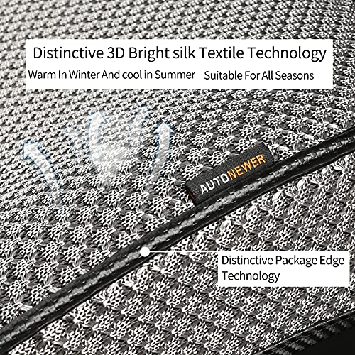 Auto Newer Summer Luxury Breathable Car Seat Cover Fit Four Seasons, Universal Front Of Car Seat Cushions, Bottom Seat Covers Of Full Wrapped Edge,Universal Fit For 95% Cars,Suv,Pickup,Van(Grey，1Pcs) #TOP1
