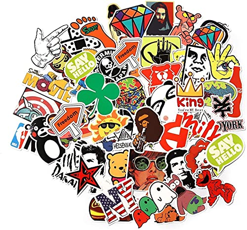 CHNLML Cool Sticker 105pcs Random Music Film Vinyl Skateboard Guitar Travel Case Sticker Door Laptop Luggage Car Bike Bicycle Stickers ( Random Pack) (105pcs)