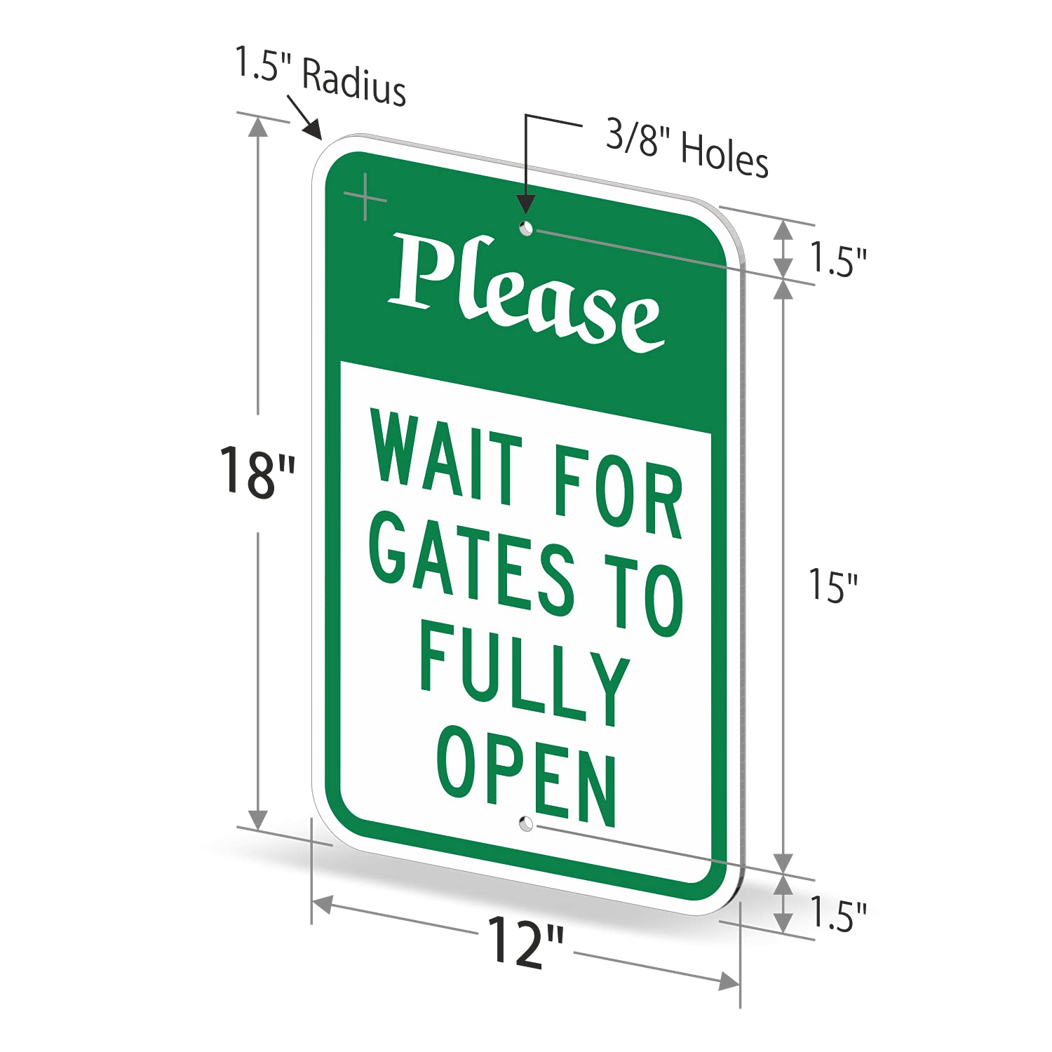 Gate Sign Examples Outdoor Facility Signage Please Wait For Gates To Fully Open Sign ...