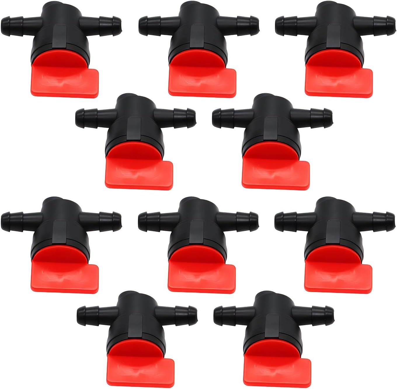 Nakkaa 698183 10PCS 1/4" Straight In Line Gas Fuel Shut Off Valves Cut Off Valves Compatible With Petcock Motorcycle 494768 493960