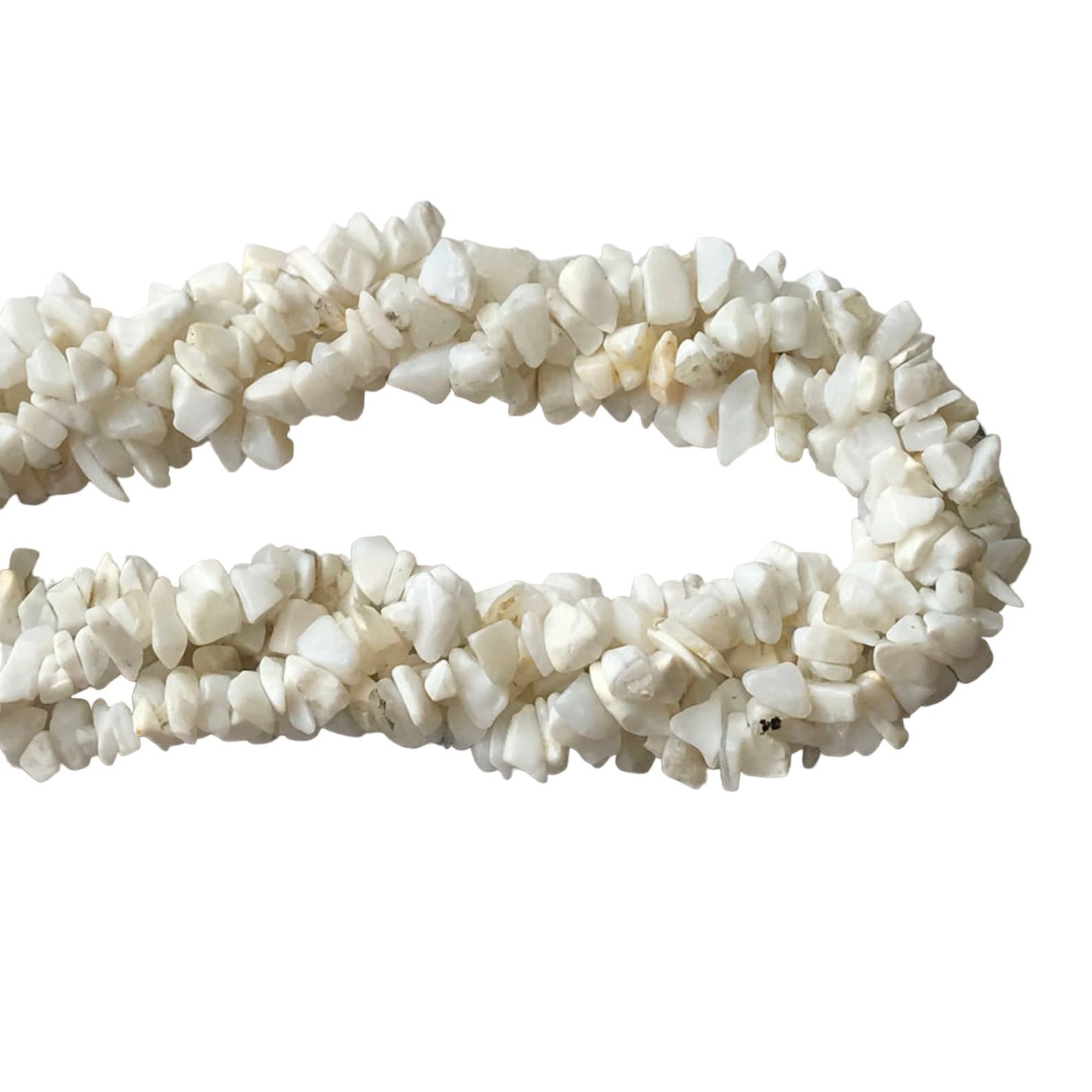 Collier d'opale blanche naturelle en lot de 10 brins, cadeau idéal pour femme