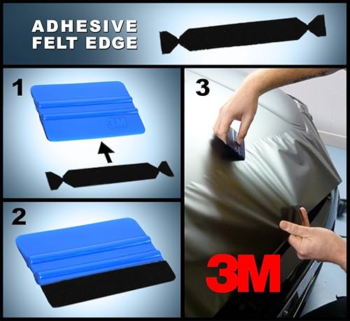 Miniatura 2 de 3M Paquete profesional de herramientas de envoltura de vinilo de precisión corte de 200 pies imprimación escobilla de goma y fieltros