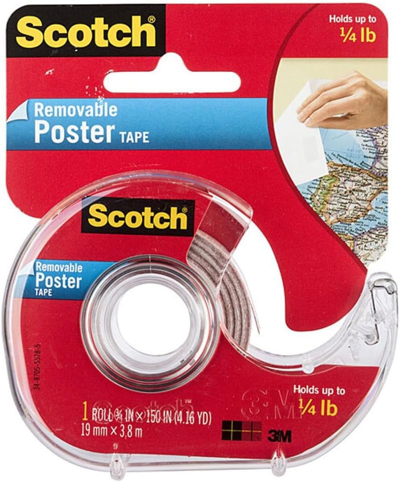 3M 109 Wallsaver Removable Mounting Tape - two pack (2 pack, white)