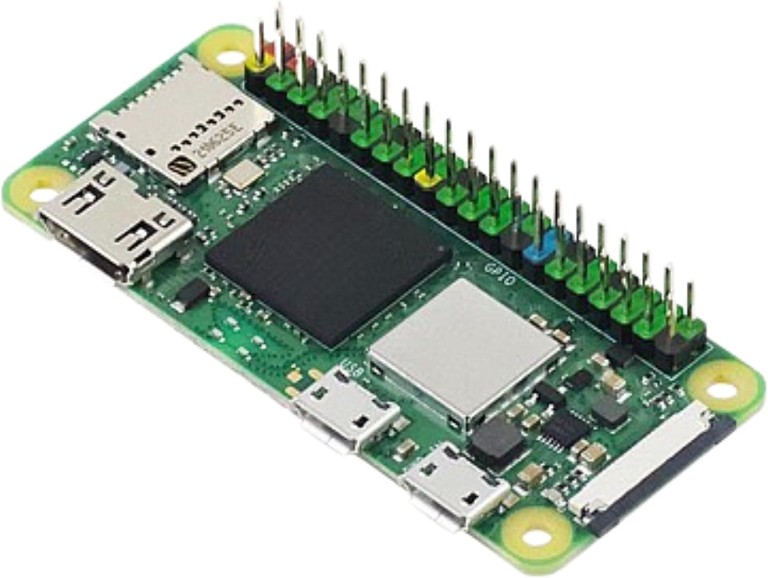 Pi Zero 2 WH - Color-Coded Pre Soldered Header, Quad-Core 1GHz CPU, 512MB RAM, Wi-Fi & Bluetooth, Mini HDMI, Micro USB, 40 GPIO, CSI Camera Port