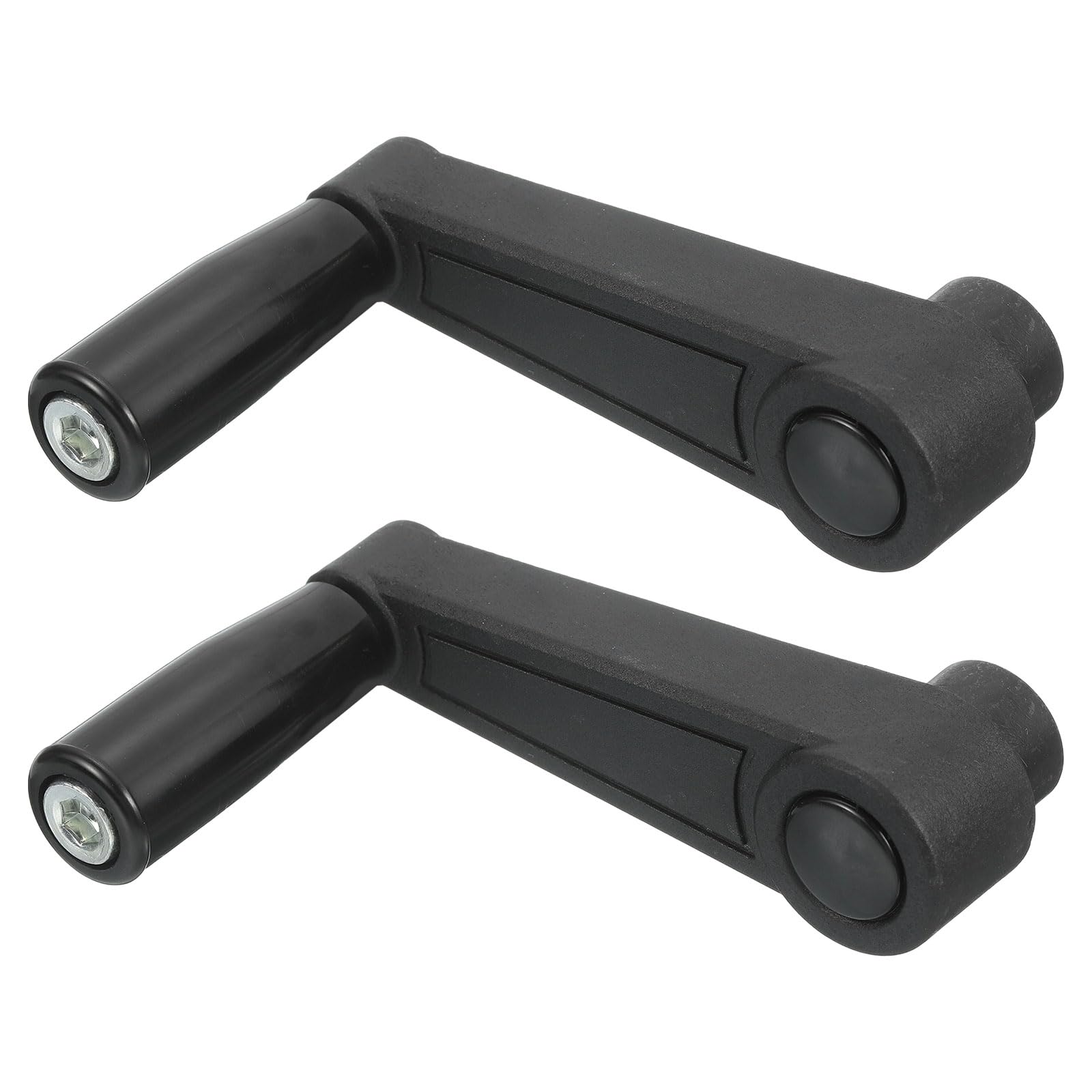 uxcell 2Pcs 10x105mm (Dia x L) Revolving Handwheel Machine Handle, Universal Lathe Crank Grip Replacement for Industry Lathe Milling Grinding Machine, Black (Square Hole)