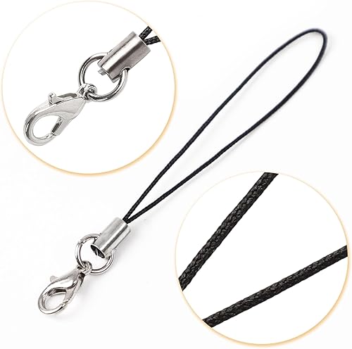 Miniatura 3 de uxcell 15 cordones de cierre de langosta, correa de nailon en espiral para teléfono celular, cuerdas de soporte para llavero para unidad flash USB,
