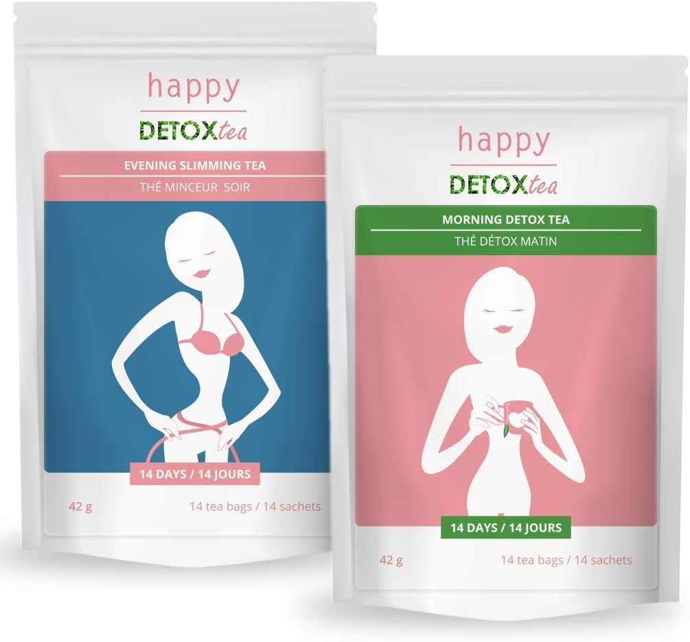 Slimming and Detox Tea - Teatox 14 Days - Happy Detox Tea - 2 Weeks Programme