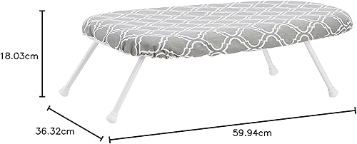 Miniatura 7 de Yaxa Basics Tabla de planchar compacta con patas plegables - Funda removible Trellis, Chevron, 23.6"L x 7.1"W x 14.3"H