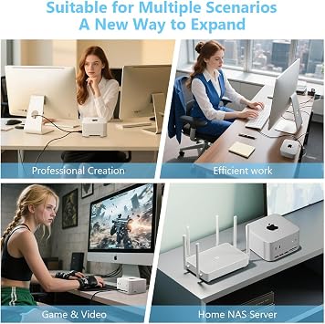 OFFCUP Mac Mini M4 Dock with 10Gbps NVMe SSD Enclosure (Up to 8TB)