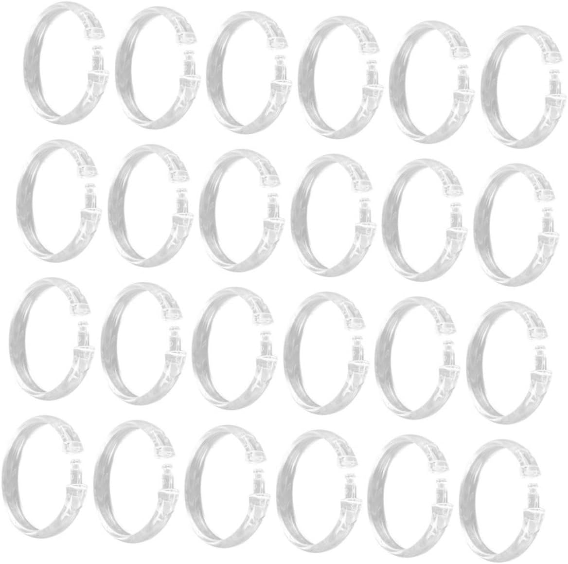 60pcs Clear Plastic Shower Curtain Rings Hooks O-Shaped Openable Bathroom Curtain Hanging Hooks for Home Hotel Apartment Rods and Easy Install Decorative Shower Accessories