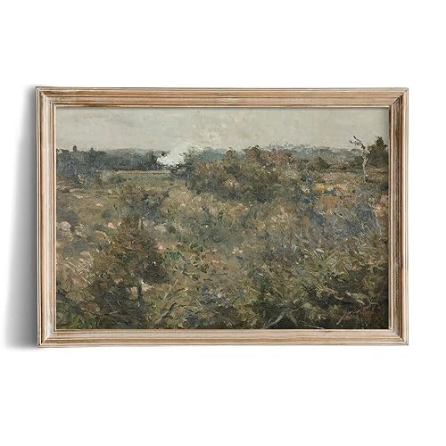 Rustic Farmhouse Wall Art Decor - 24x36 Large Unframed Rolled Canvas - Boho Landscape Picture - Oil Painting Aesthetic Vintage - Cottagecore Nature