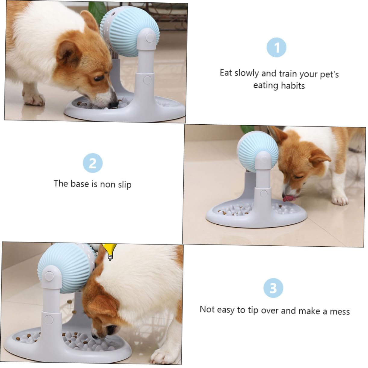 BESPORTBLE Distributore Di Dolcetti Per Cani Altezza Regolabile Slow Feeder Per Snack Di Cibo Per Cani e Gatti Antiscivolo e Facile Da Pulire
