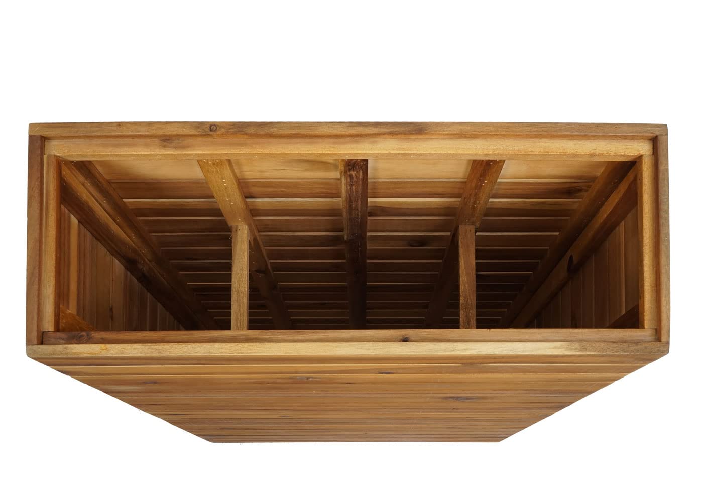 Mendler Pflanzkasten HWC-L21AM 77x63x23cm Akazie - braun | Hochbeet, Pflanzkübel, Blumentopf, eckig Outdoor, Holz, FSC®-Zertifiziert