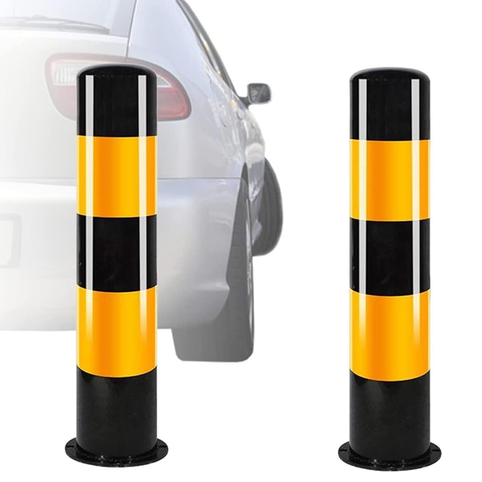Dfhesdfd One Color Parking Bollards, 29.5In Warning Column,Driveway Security Barrier,Traffic Post,Outdoor Road Vehicle Parking Stanchion,2Pcs