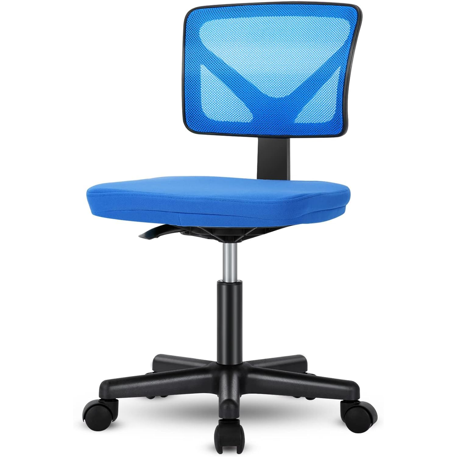 DUMOS Silla de Oficina pequeña sin reposabrazos, cómoda Silla de Escritorio, Silla giratoria con Soporte Lumbar con Ruedas, Silla de Oficina, Adecuada para Oficina, Estudio, salón y Otros entornos
