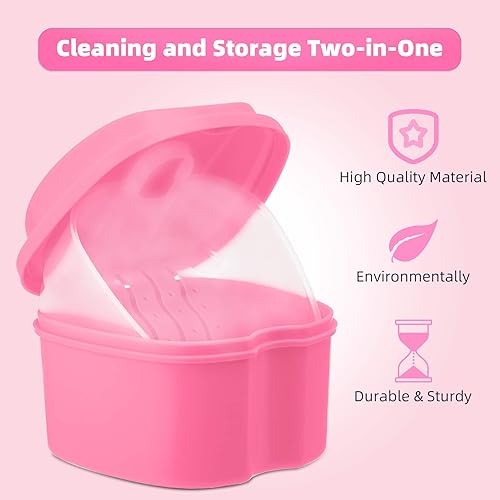 Miniatura 5 de Annhua Limpieza de la caja del contenedor del retenedor de la dentadura,Caja de baño de la dentadura Caja de almacenamiento de dientes falsos
