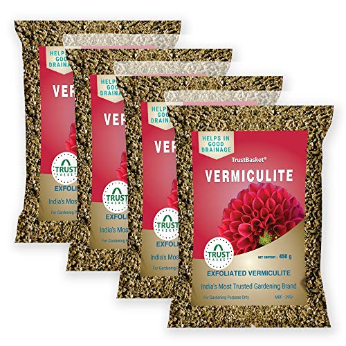 TrustBasket Vermiculite (Set of 4) 450 Grams for Gardening and hydroponics | 100% Natural Vermiculite | an Organic Soil additive | Improves Soil Aeration, Drainage, and Porosity