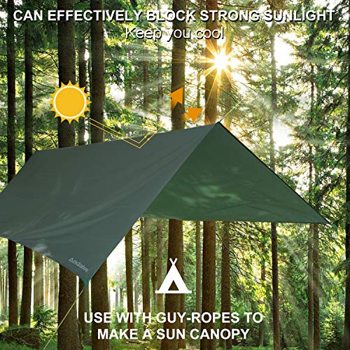 Andake Waterproof Camping Tarp Hiker Camping Tarp Ultralight Tent Footprint Floor Picnic Mat Pocket Footprints Beach for Camping, Picnic, Hiking, Outdoor, Beach, Backpacking (86, 57)