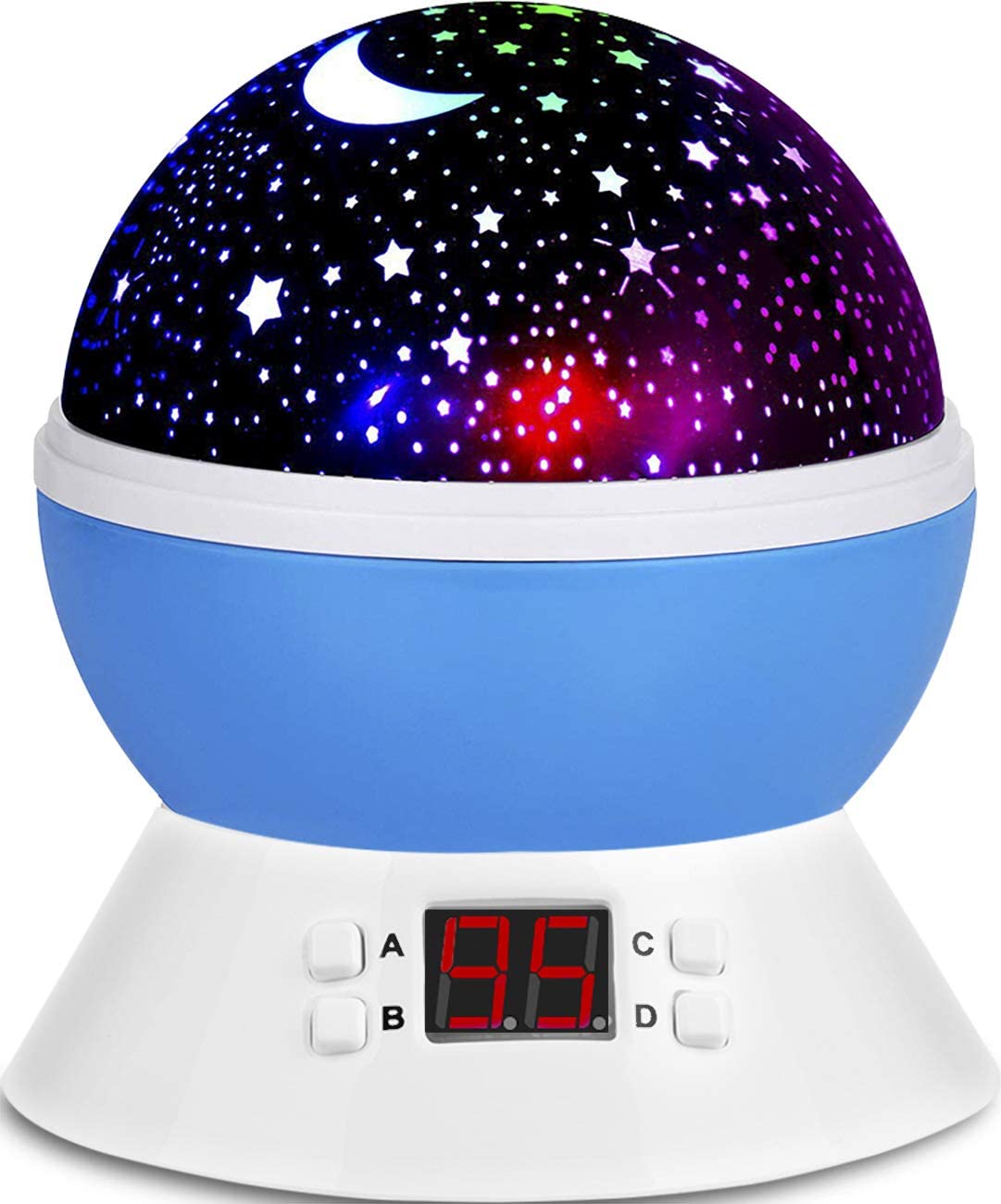 Bedside Lamp Sets 2 Lampshades Star Sky Night Lamp for Kids Night Light Moon Star Projector for Bedroom Birthday Gifts for 1-14 Year Old Girls Boys Unique Christmas Xmas Gifts for Children