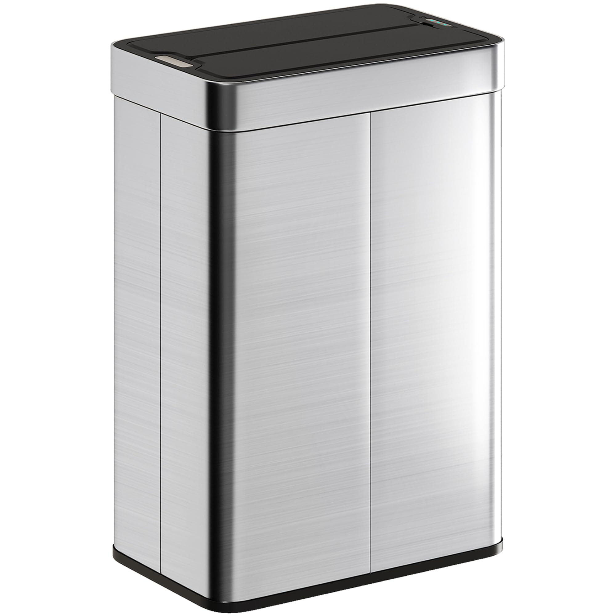 HOMCOM Sensor Mülleimer mit Soft-Close-Schmetterlingsdeckel 55L Silber
