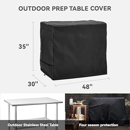 Miniatura 10 de Funda de comedor al aire libre, funda impermeable resistente para mesa de trabajo plana Royal Gourmet PC3401S y PC3401B, compatible con carrito