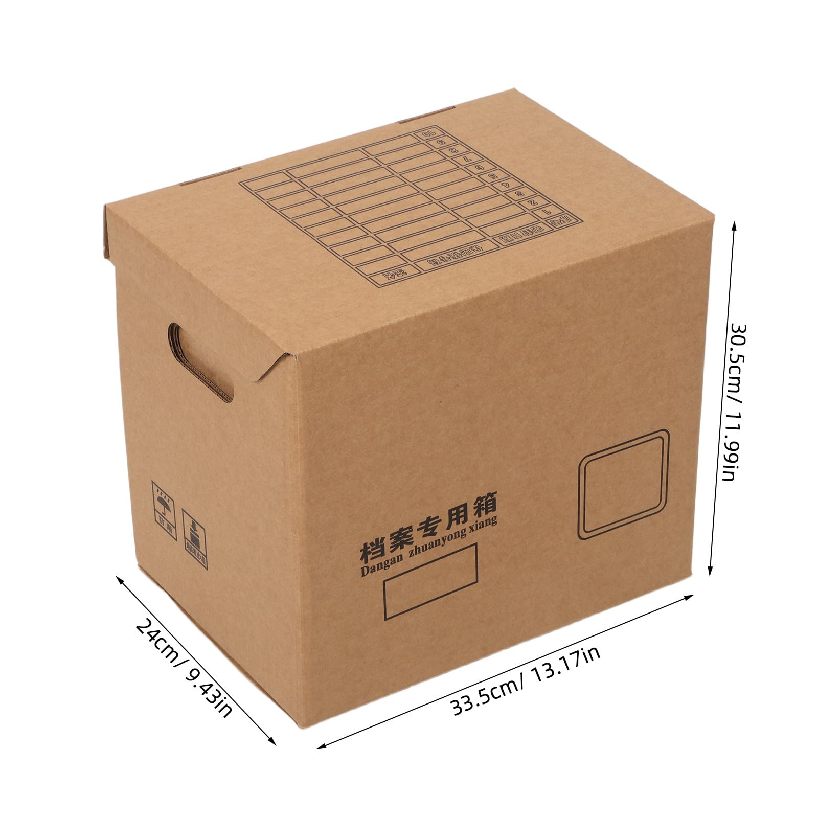 Veemoon 2 scatole portadocumenti in cartone, organizer per documenti, scatole per archiviazione documenti con maniglia per la gestione di e certificati d'ufficio, 33,5 x 30,5 x 24 cm