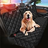 Omana Funda de asiento de coche para perro, 100 % impermeable, 600D, resistente, protector de asiento trasero antideslizante a prueba de arañazos con anclajes de asiento (se adapta a coches, camiones
