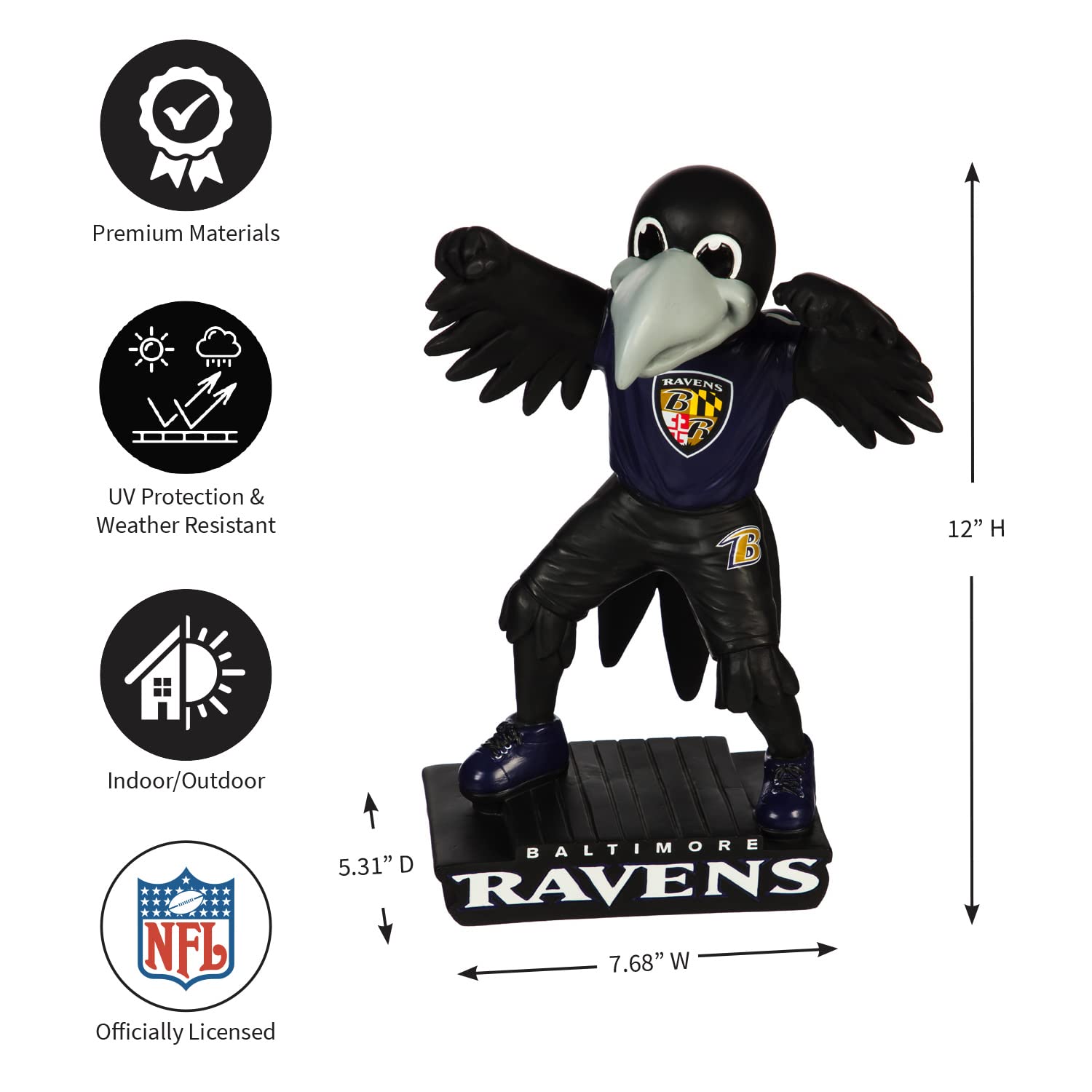 Team Sports America NFL Baltimore Ravens Fun Colorful Mascot