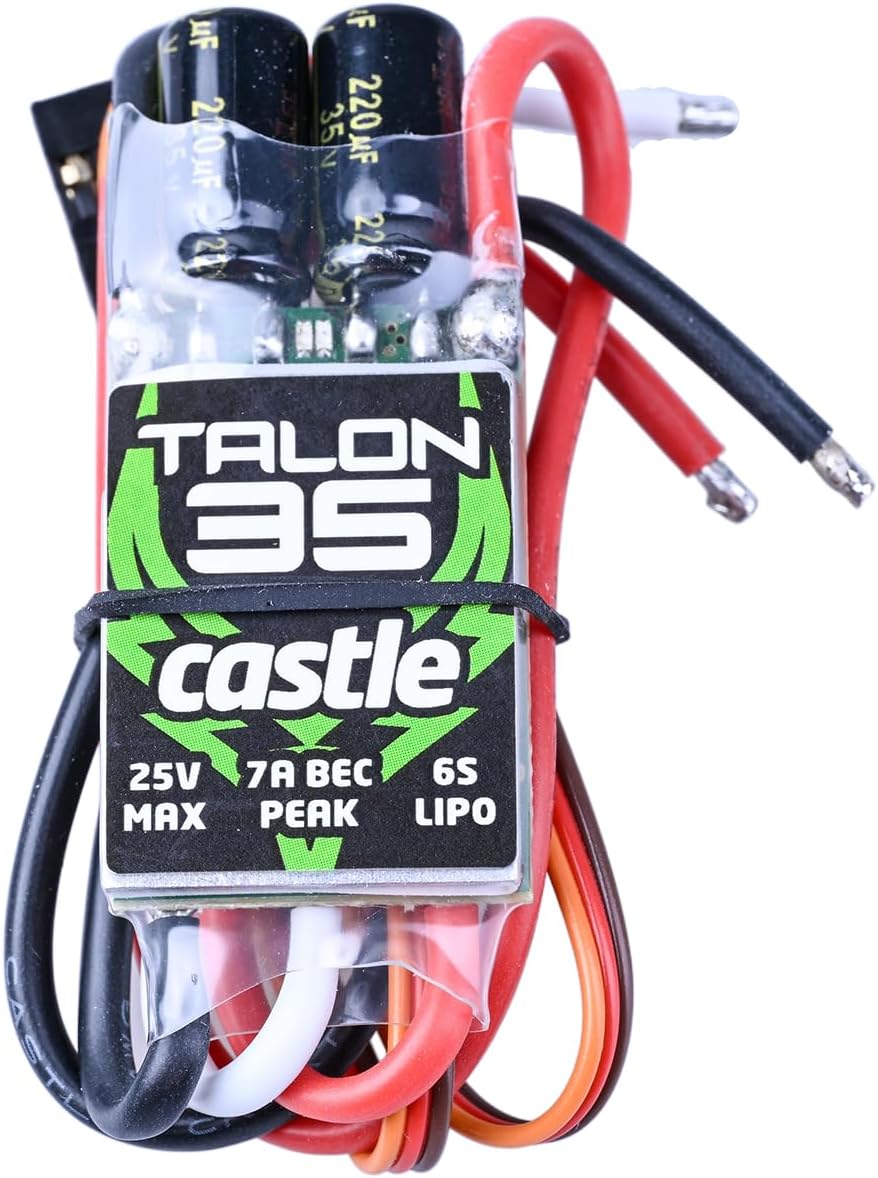 Castle Creations Talon 35 2-6S 35A Brushless ESC, 5.5V/5A SBEC, 27.8g, for 450-Size RC Helicopters & .10-.20 Fixed-Wing Aircraft