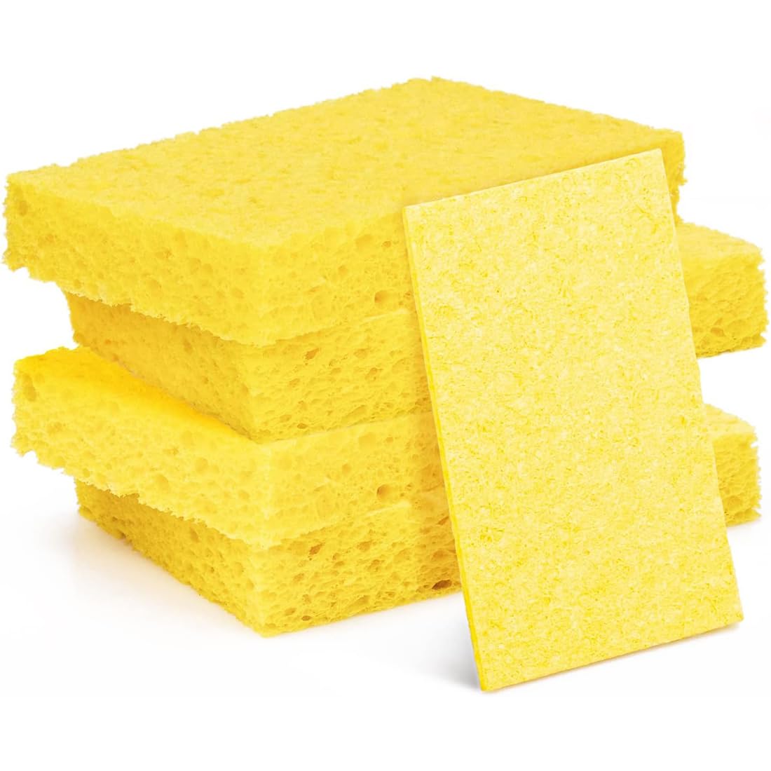 AFCJLTO 5 Stück atürliche Spülschwämme komprimiertem,Scrub Schwamm Küche Compressed Wood Pulp Sponge Wipe, Kratzfeste Schwämme