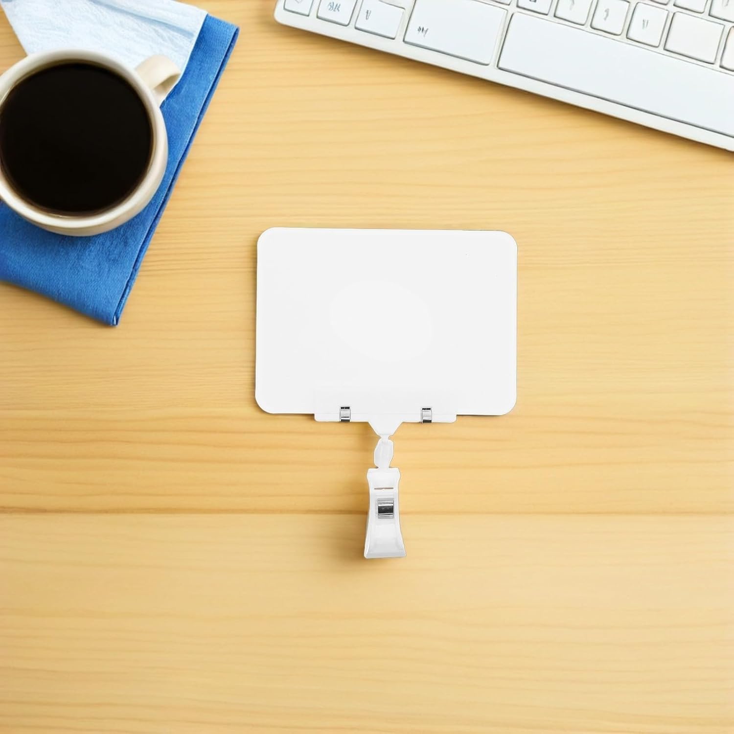 Mikikit 8 Set Rotating Price Tag Holder Clips with A6 PVC Board