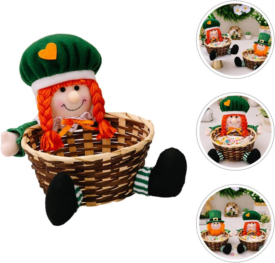 ABOOFAN Patrick's Day Candy Basket Festive Leaf Treat Holder for Home Decor for Parties and Celebrations Friends and Colleagues Creates Joyful Atmosphere