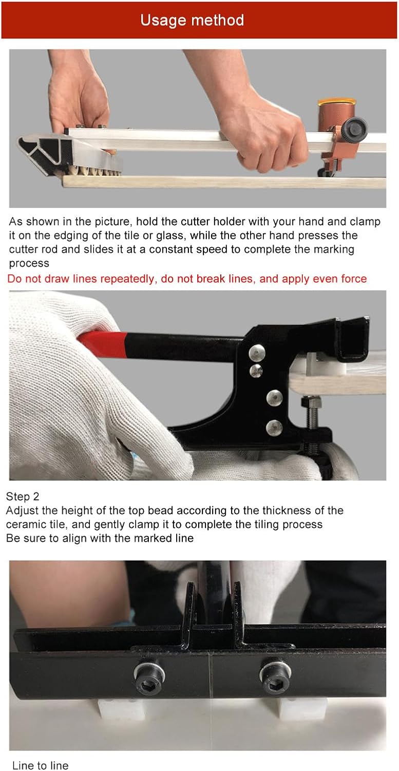 WALFRONT 60cm T Shaped Glass Cutting Tool,T Cutter, Automatic Control Oiling with 14 Roller Bearings for Thick T Type Glass and Ceramic Tile Cutting