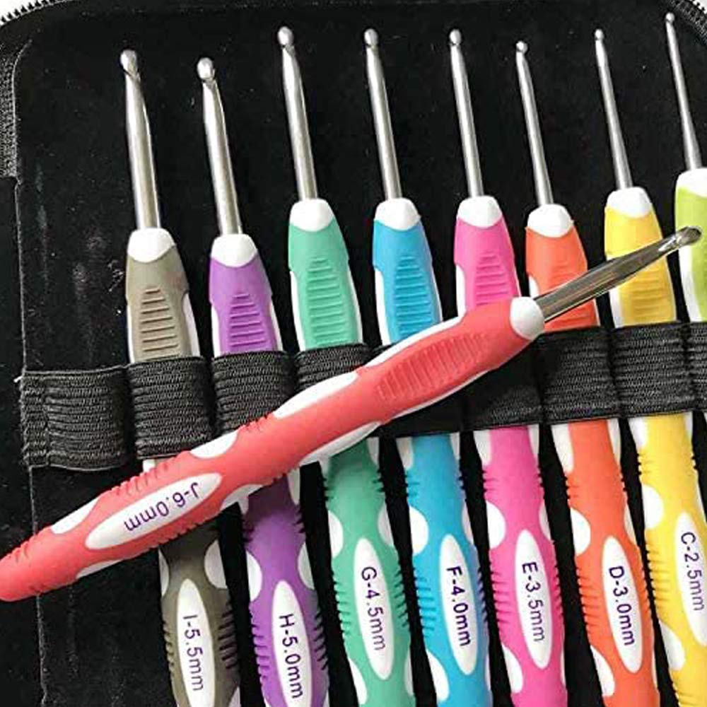 VOANZO 16 pcs Crochet Crochet Ensemble Kit Points De Couture DIY En Aluminium Outil De Couture Portable À La Main Chandail Fil Accessoires Tissage Artisanat Poignée Aiguilles À Tricoter