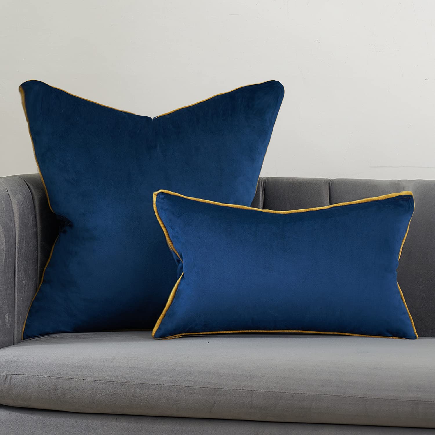 Avigers 24 x 24 Inches Navy Blue Solid Cushion Case Luxury Modern