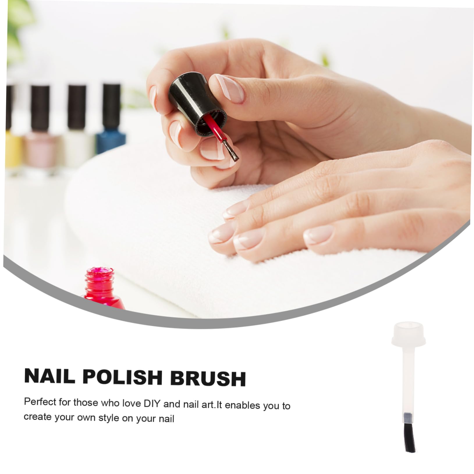 FRCOLOR 200 Piezas cepillo de botella de uñas pinceles para uñas acrilicas pinceles uñas acrilicas recambio de cepillo liquido gel Especial herramientas de manicura juegos de uñas nylon
