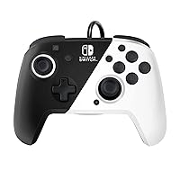 Vista 8 de PDP Gaming Faceoff Deluxe+ Wired Switch Pro Controller - Officially Licensed by Nintendo - OLED Model- BlackWhite - Nintendo Switch