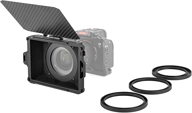 SMALLRIG Mini Matte Box with 4 x 5.65" Filter Frame, Compatible with 4 x 5.65"/4 x 4" Filter, Come with 67mm/72mm/77mm/82-95mm Adapter Ring, for DSLRs/Mirrorless Cameras - 3196
