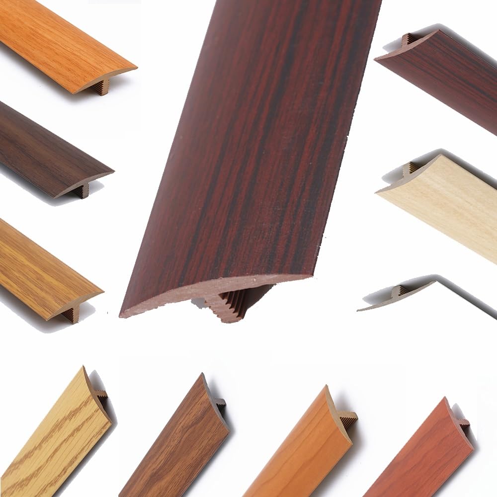 PVC T Molding Transition Strip 35.4in Cuttable Floor Threshold Strip Self Adhesive Floor Edging Trim Strips for Vinyl Flooring/Tile/Carpet/Laminate(Fuchsia)