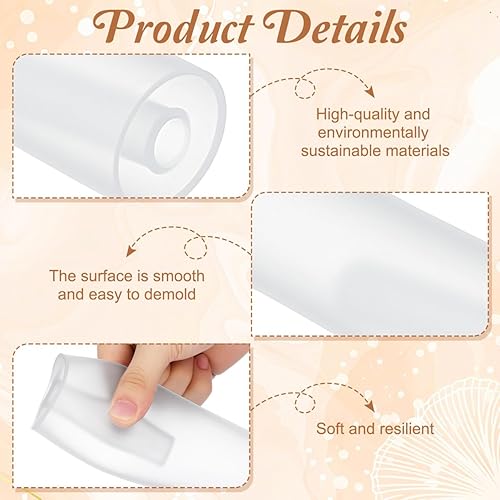 Miniatura 3 de COHEALI Moldes de resina para florero molde de jarrón cilíndrico de silicona para manualidades de macetas de resina de bricolaje, molde de fundición