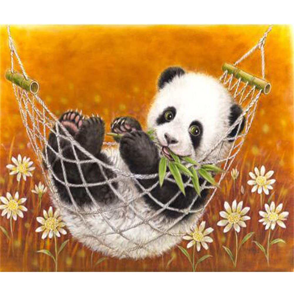 Diamond Painting Panda complet contre le stress : kit d'art thérapie 40x100cm pour adulte
