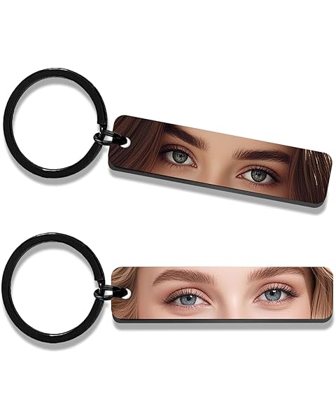 UHOT Custom Eye Keychain, Personalized Eyes Keychains with Photo, Customized Eye Key Chain for Women