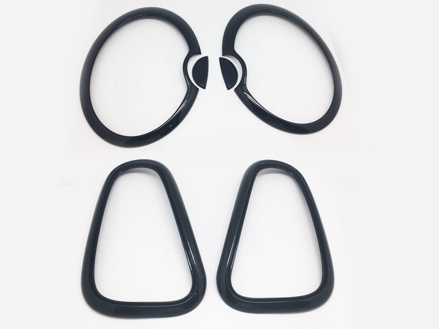 (6 Gloss Black TailLight+HeadLight Rim Surround Compatible with 02-08 Mini Cooper R52 R53