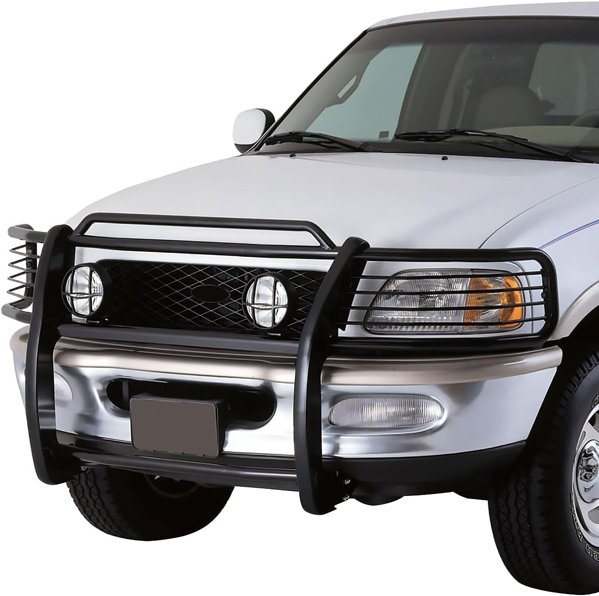 Front Bumper Brush Grille Guard Compatible with 1999-2003 F150 2WD / 1999-2002 Expedition 2WD, Mild Steel, Powdercoated Black 2000 2001 2002