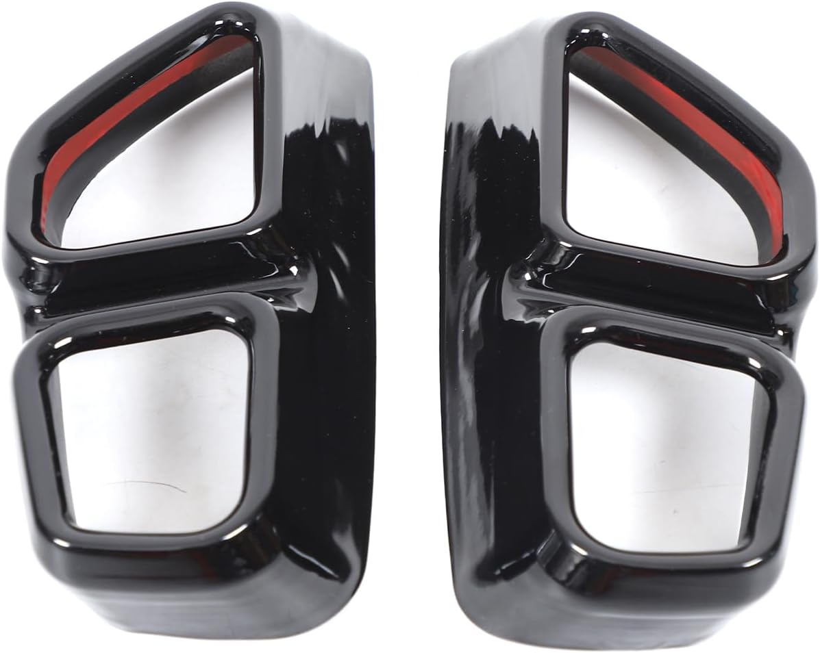 Car Tail Pipe Throat Exhaust Outputs Tail Frame Trim Cover Compatible with BMW 5 6 Series GT G30 G32 G38 2018 2019 2020 2021 2022 2023 Exterior Accessories Black Stainless Steel 2PCS (Glossy Black)
