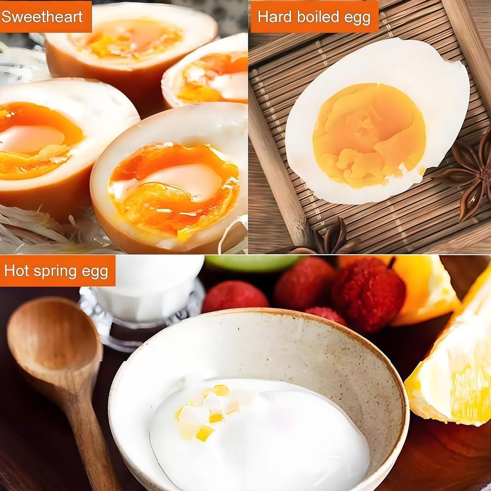 Horneador EléCtrico para Huevos Escalfados, Cocedor RáPido Huevos 2600 W, SartéN para Escalfar Huevos, Acero Inoxidable, con Control Temperatura, para Uso DoméStico